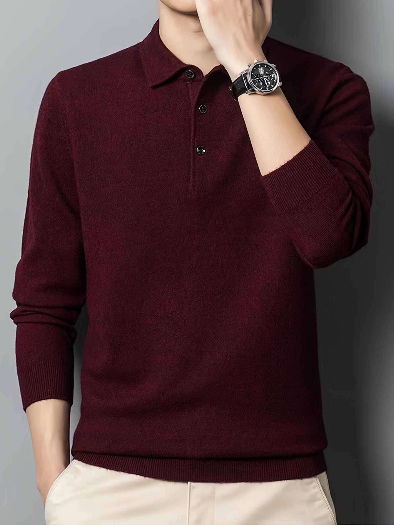 Gautier™ | Chemise Tricotée à Revers Manches Longues