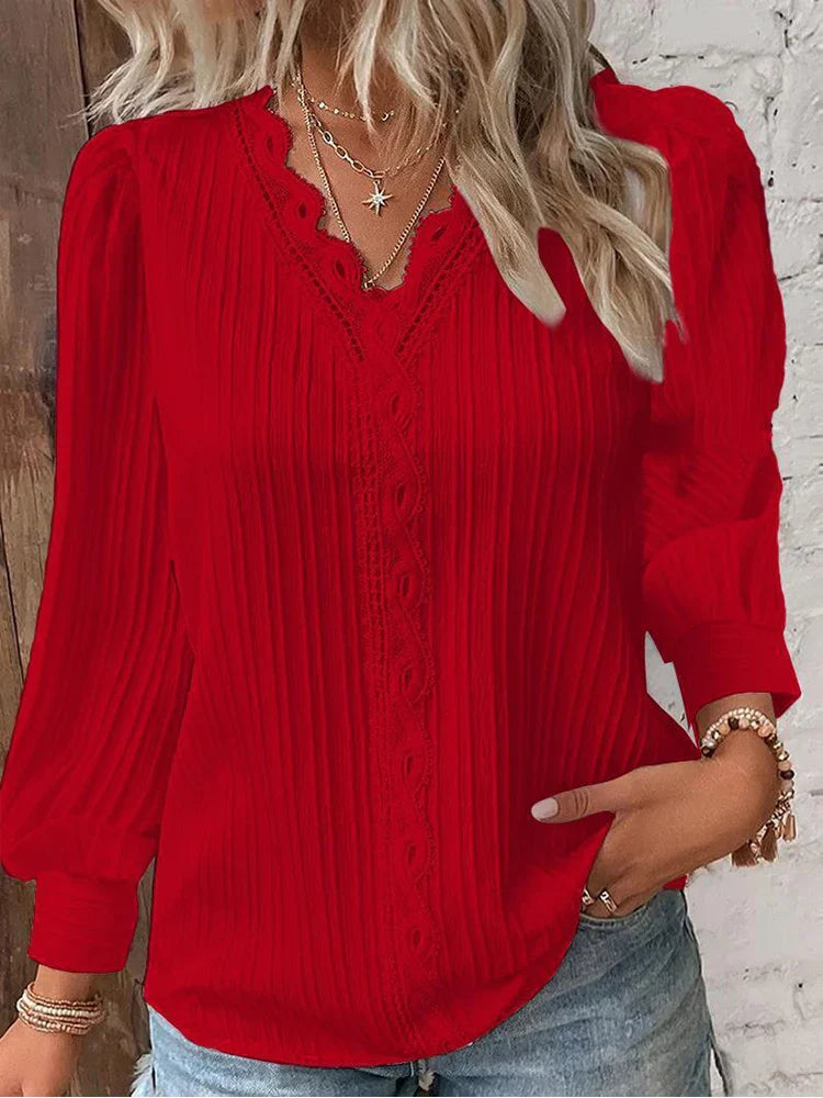 Emma - Élégance en Chiffon avec Détails en Dentelle