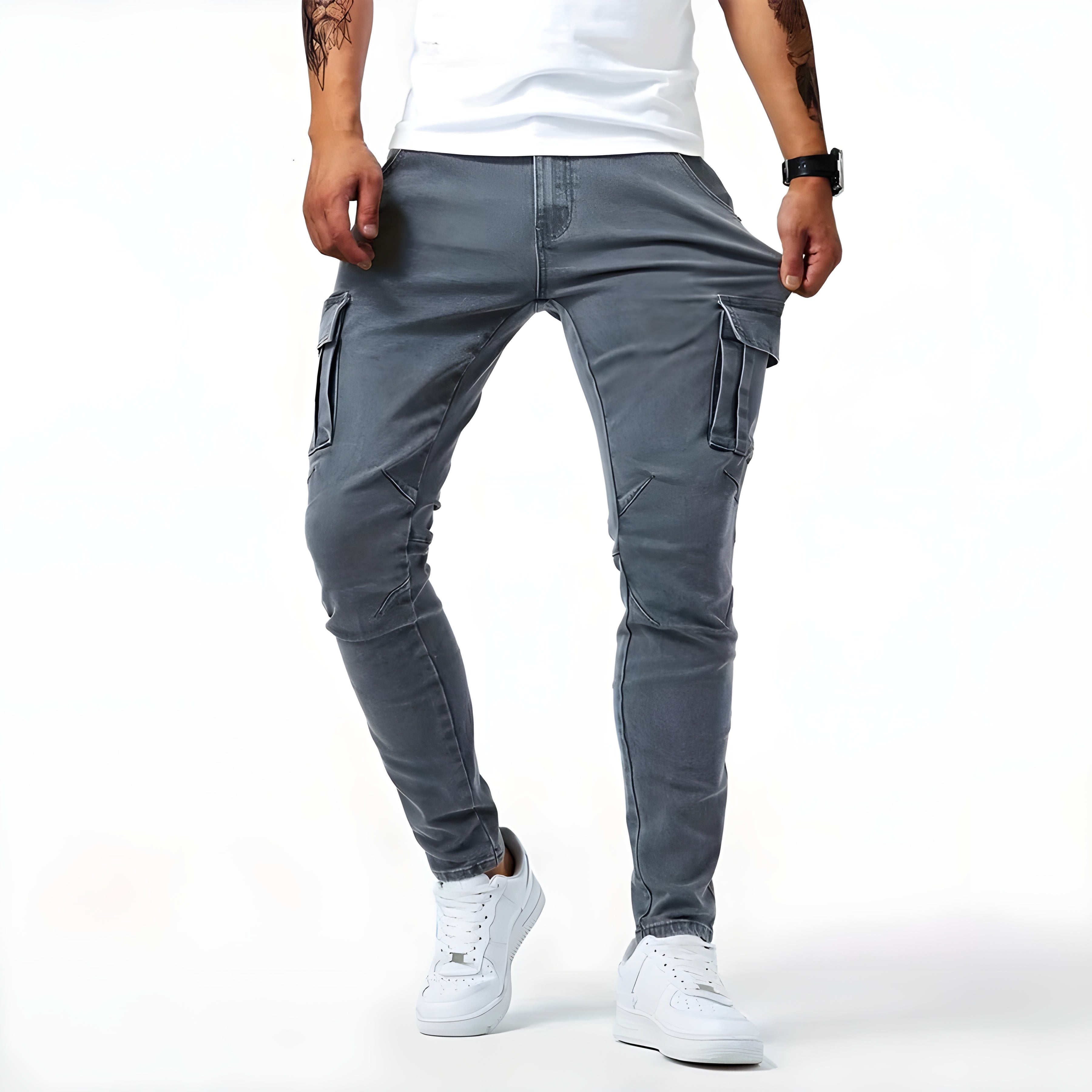 Gautier™ | Pantalon cargo en denim Élastique