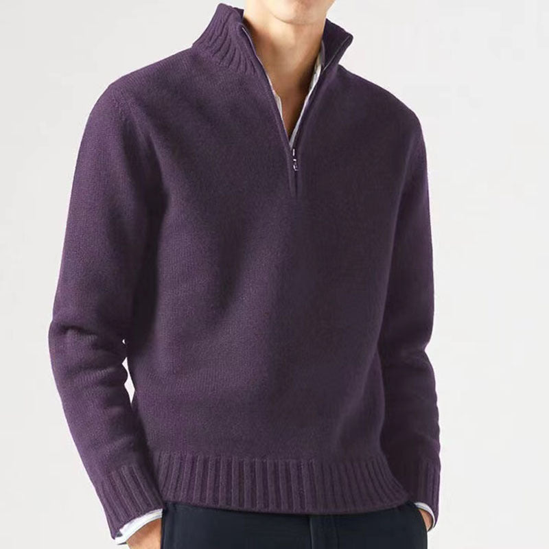 Pull Zippé Demi-Luxe en Tricot Privilège
