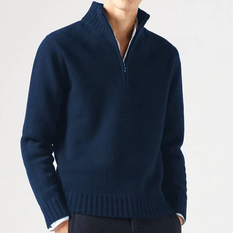 Pull Zippé Demi-Luxe en Tricot Privilège