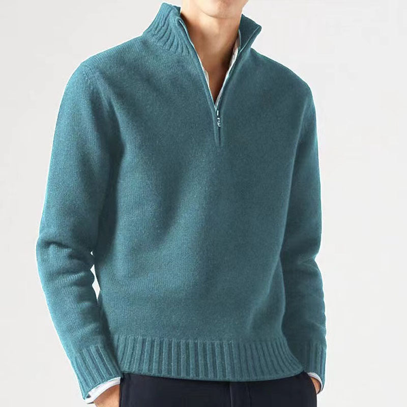 Pull Zippé Demi-Luxe en Tricot Privilège