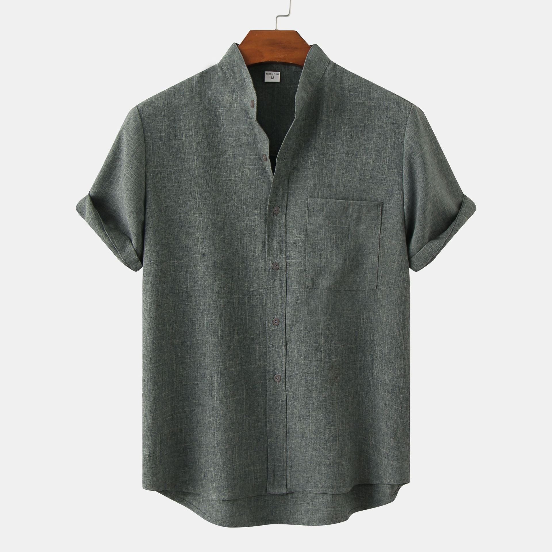 Gautier™ |Chemise en coton unie avec boutons