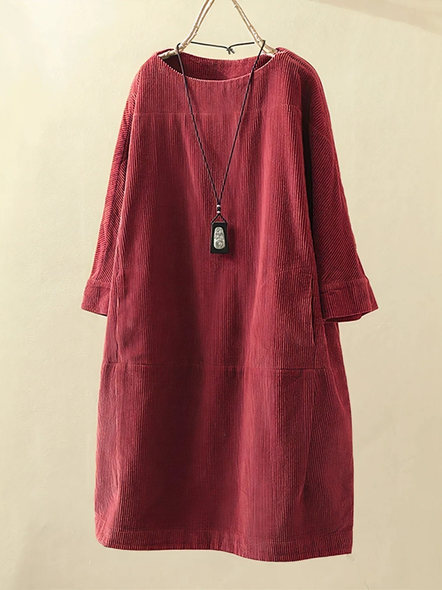 Valery | Robe Midi en Velours Côtelé