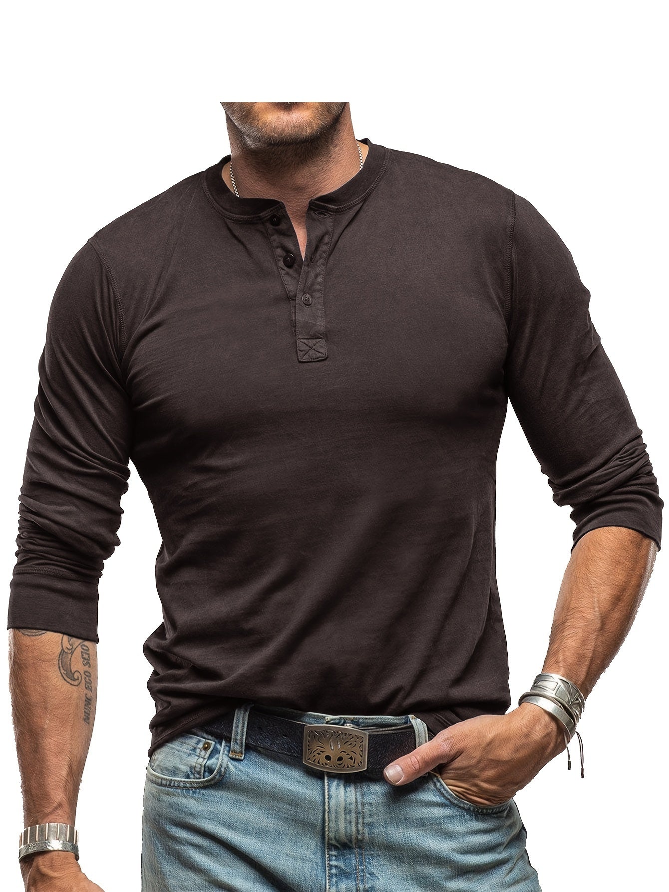 Chemise Henley Coton Homme