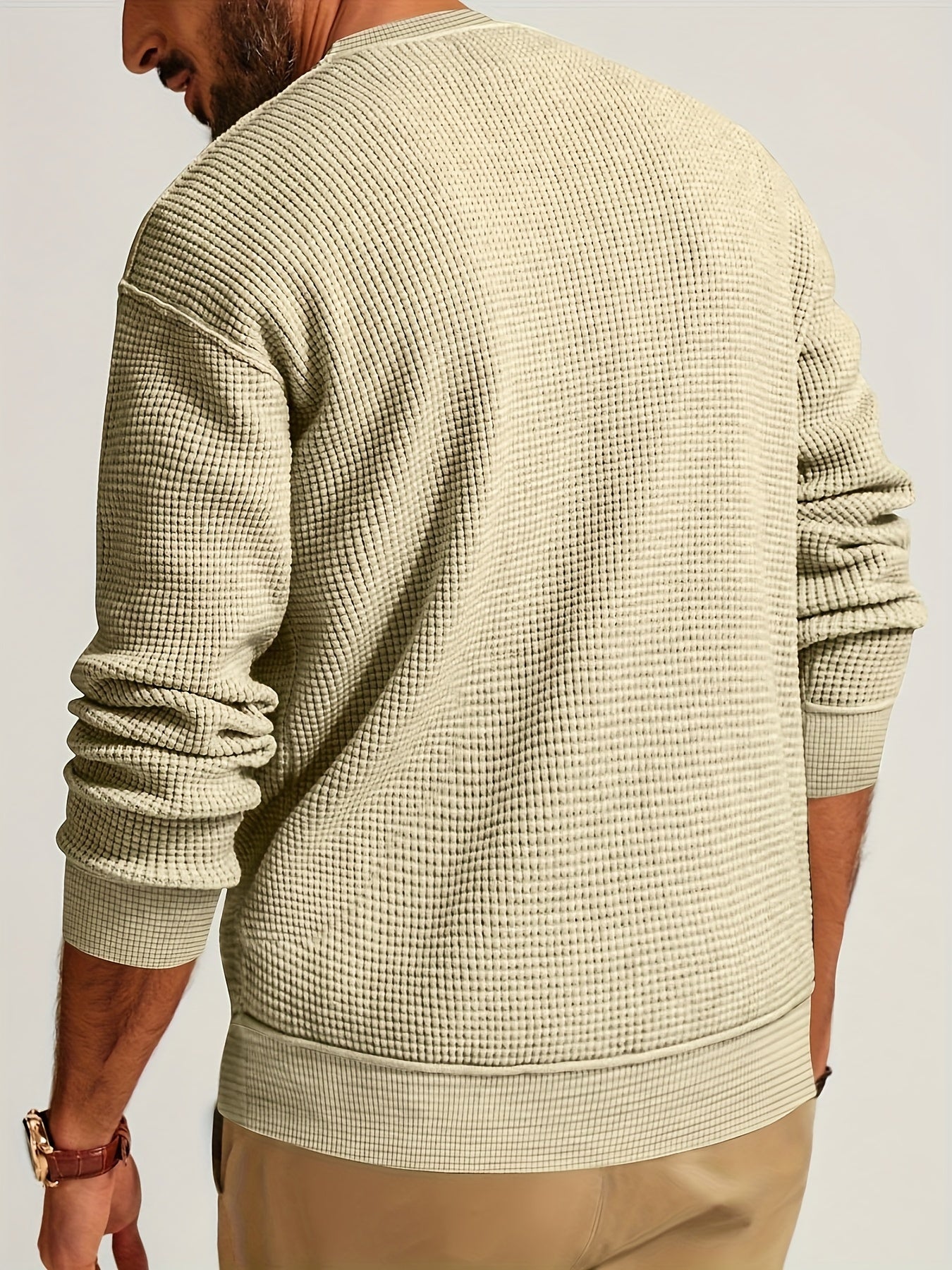 Henley Tricot Gaufré Homme