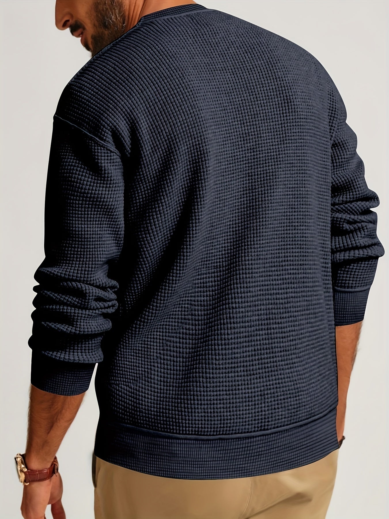 Henley Tricot Gaufré Homme