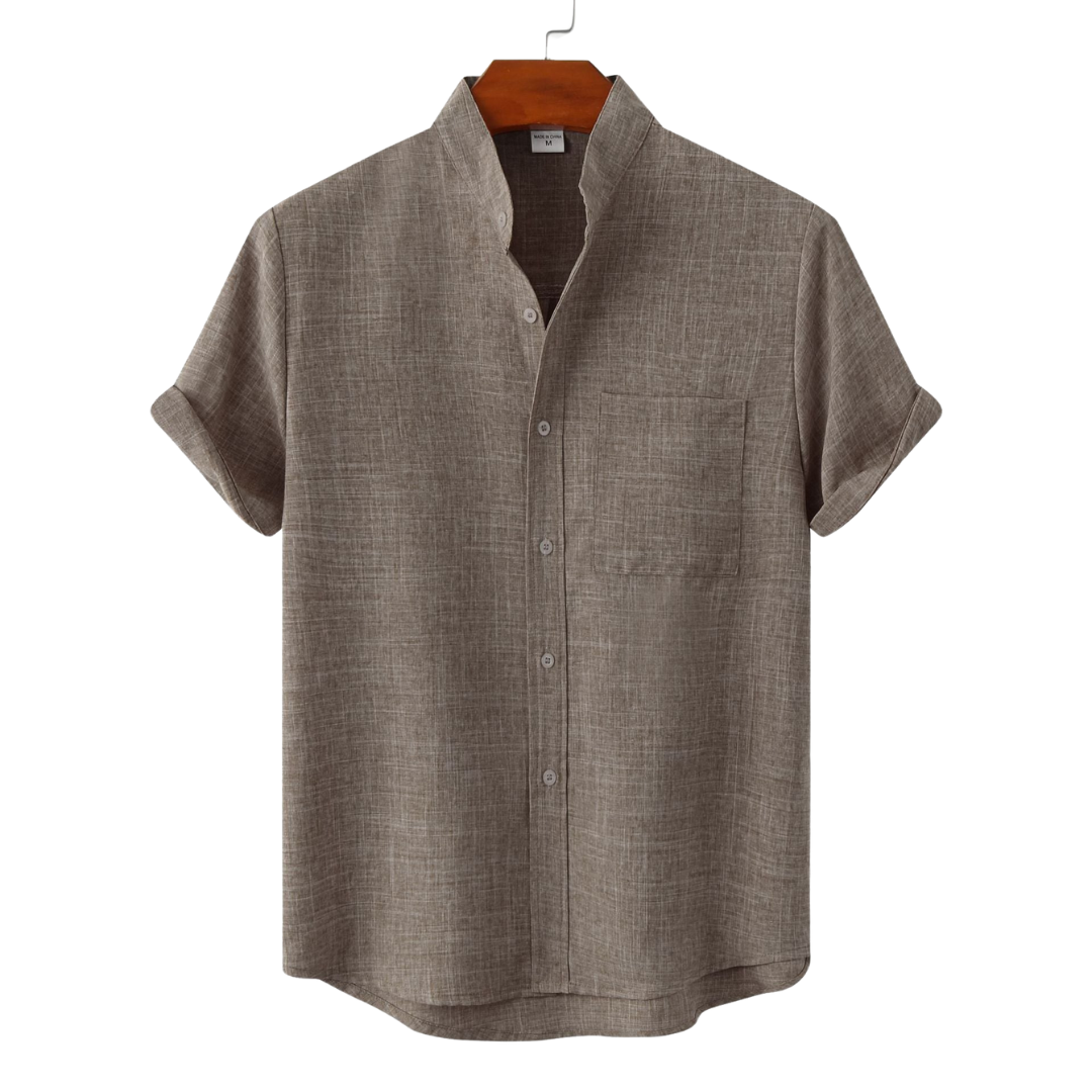 Gautier™ |Chemise en coton unie avec boutons