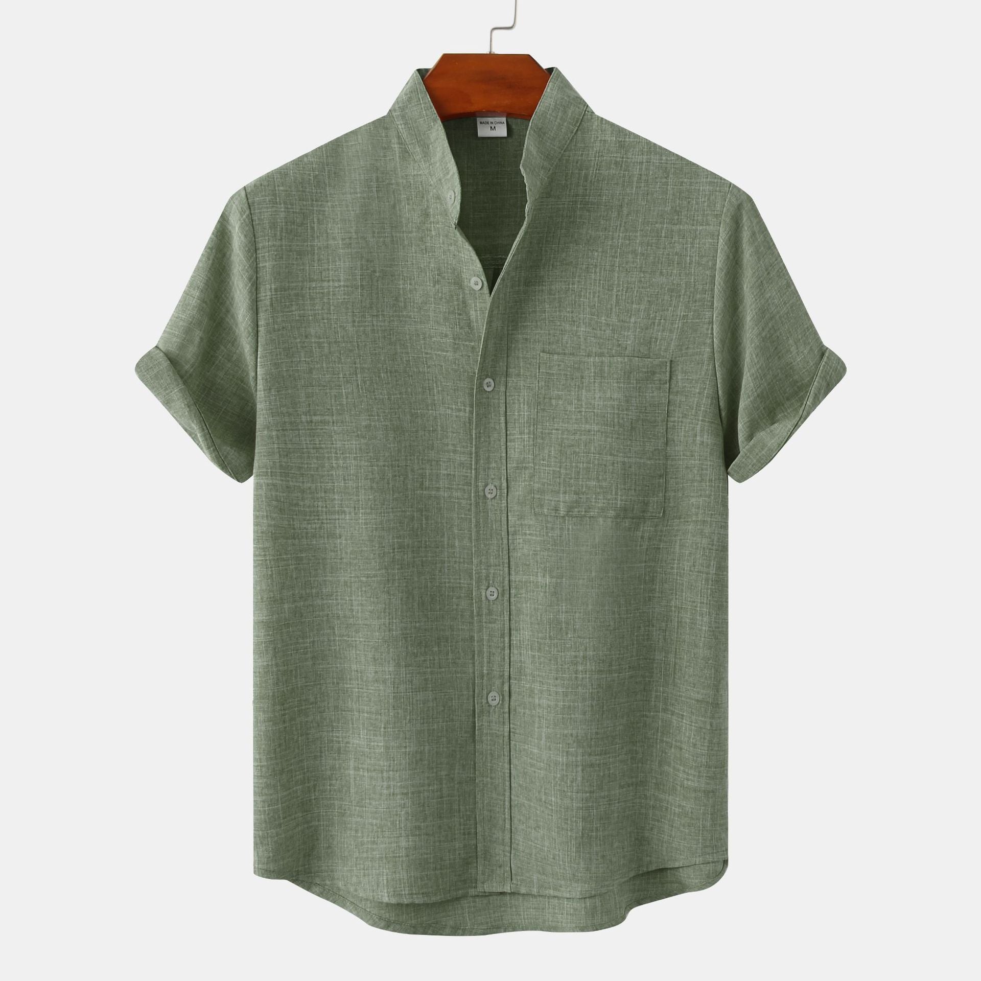 Gautier™ |Chemise en coton unie avec boutons