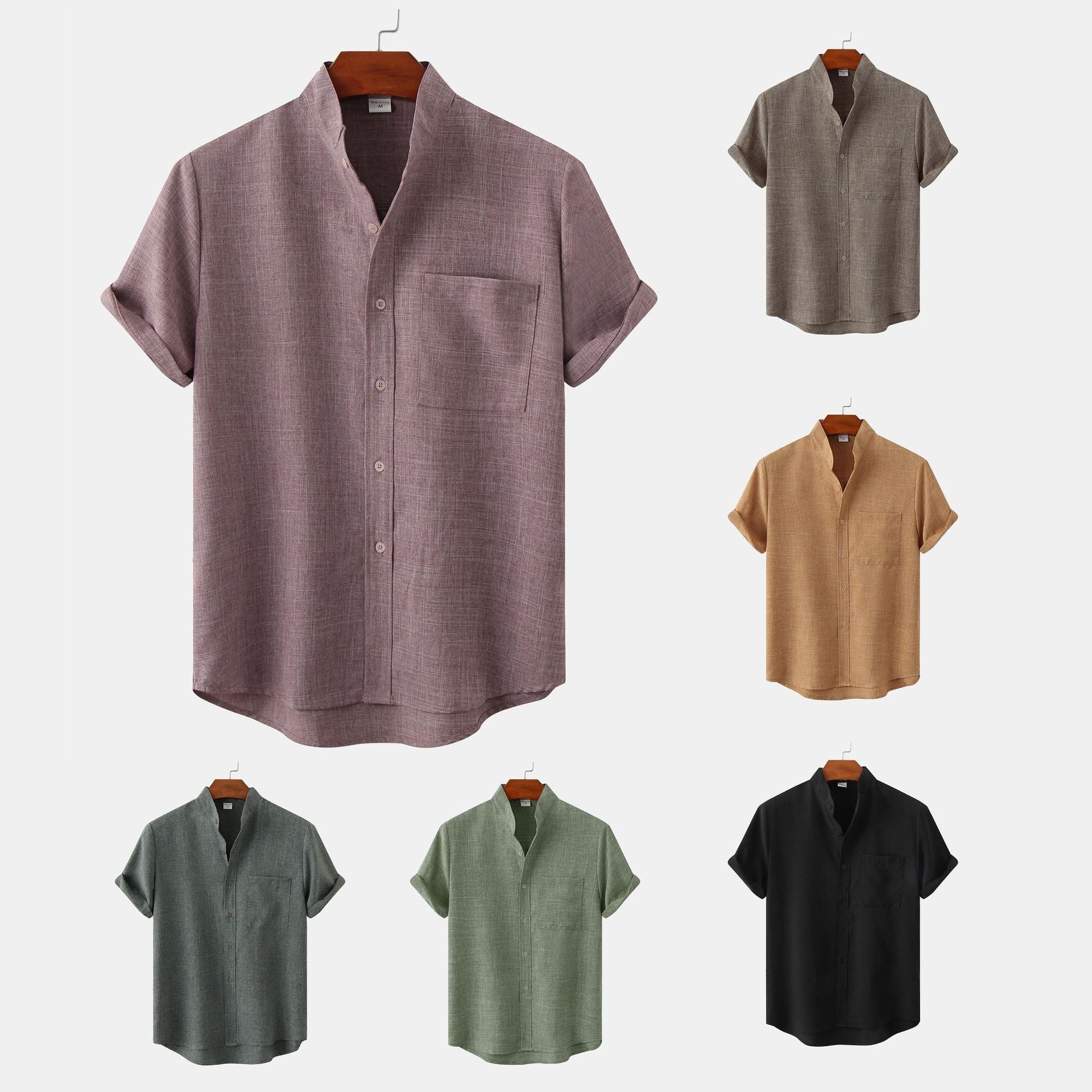 Gautier™ |Chemise en coton unie avec boutons