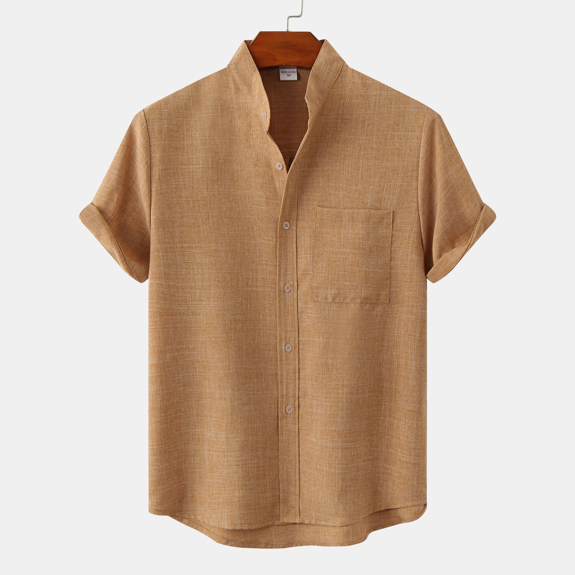 Gautier™ |Chemise en coton unie avec boutons