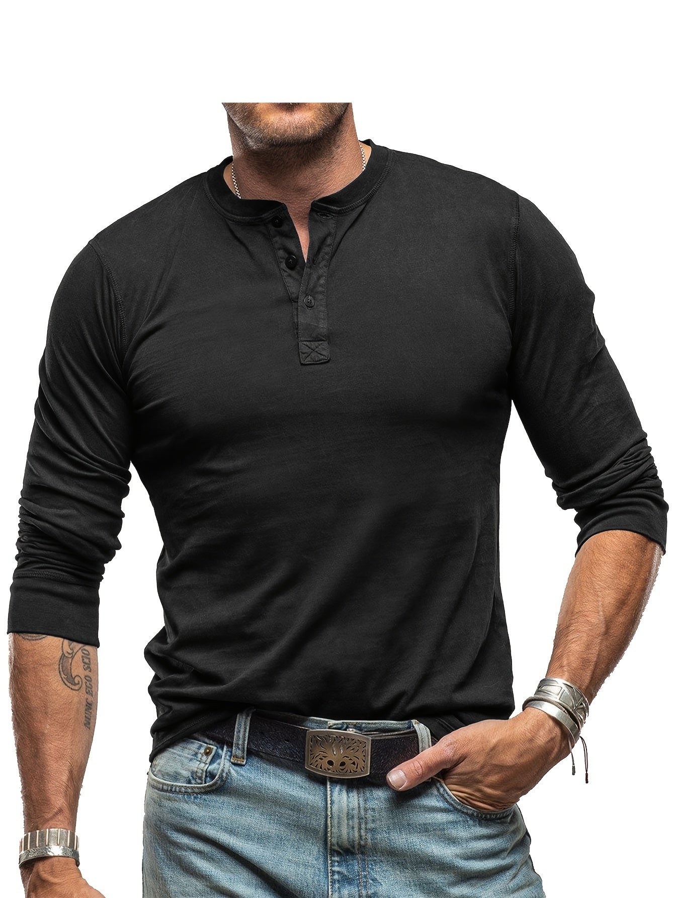 Chemise Henley Coton Homme