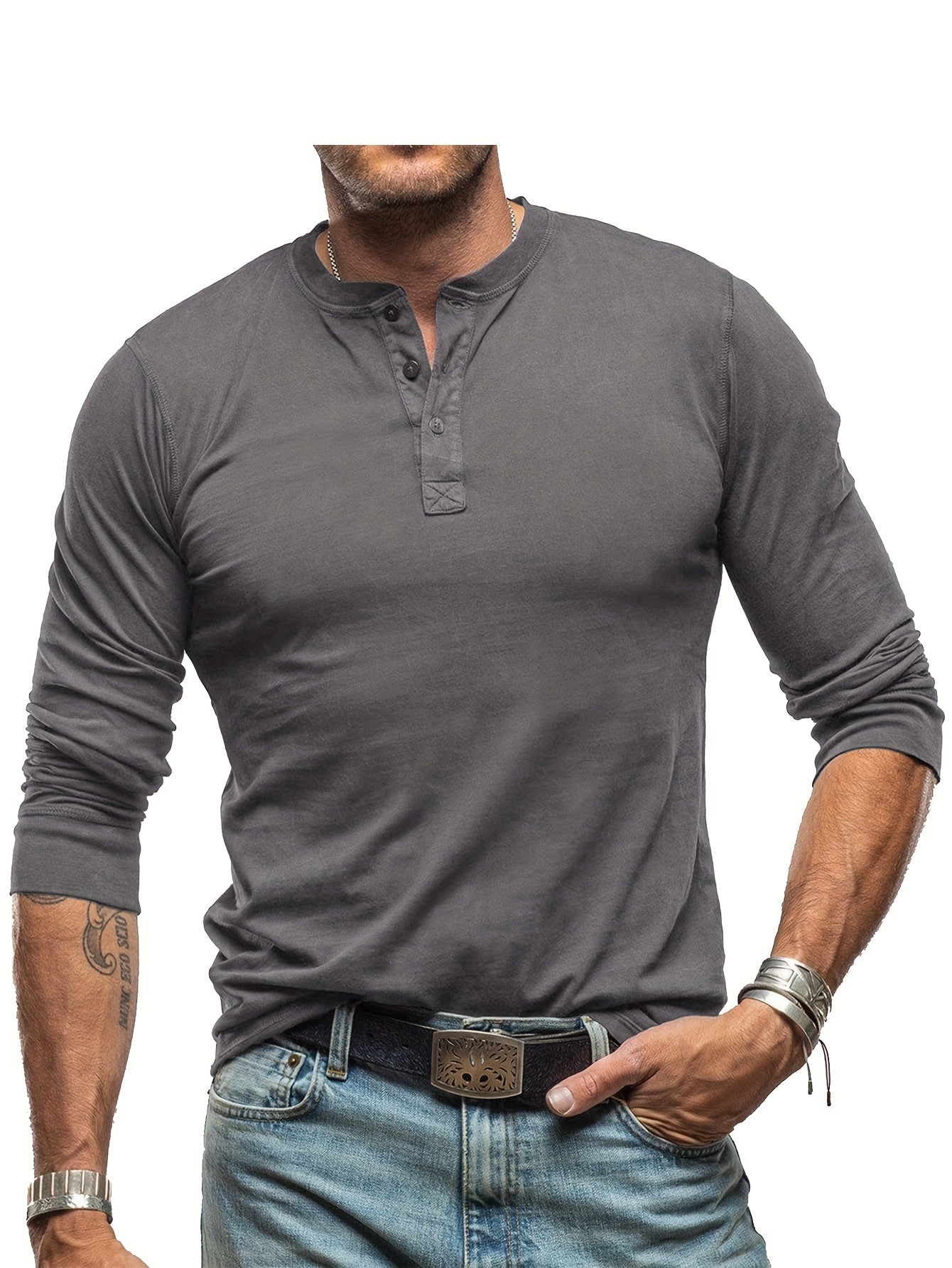 Chemise Henley Coton Homme