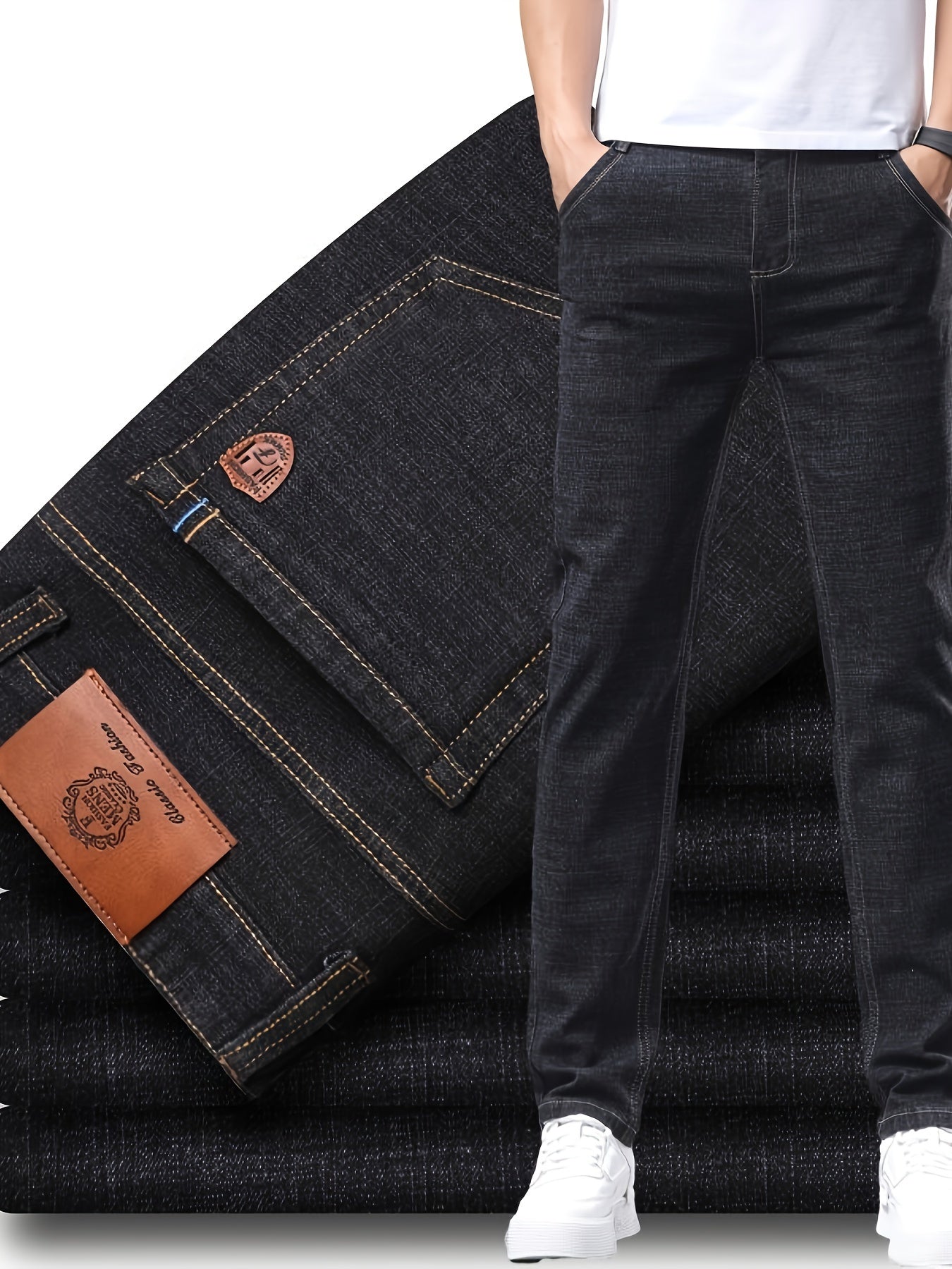 Pantalon Denim Ajusté – Confort et Style