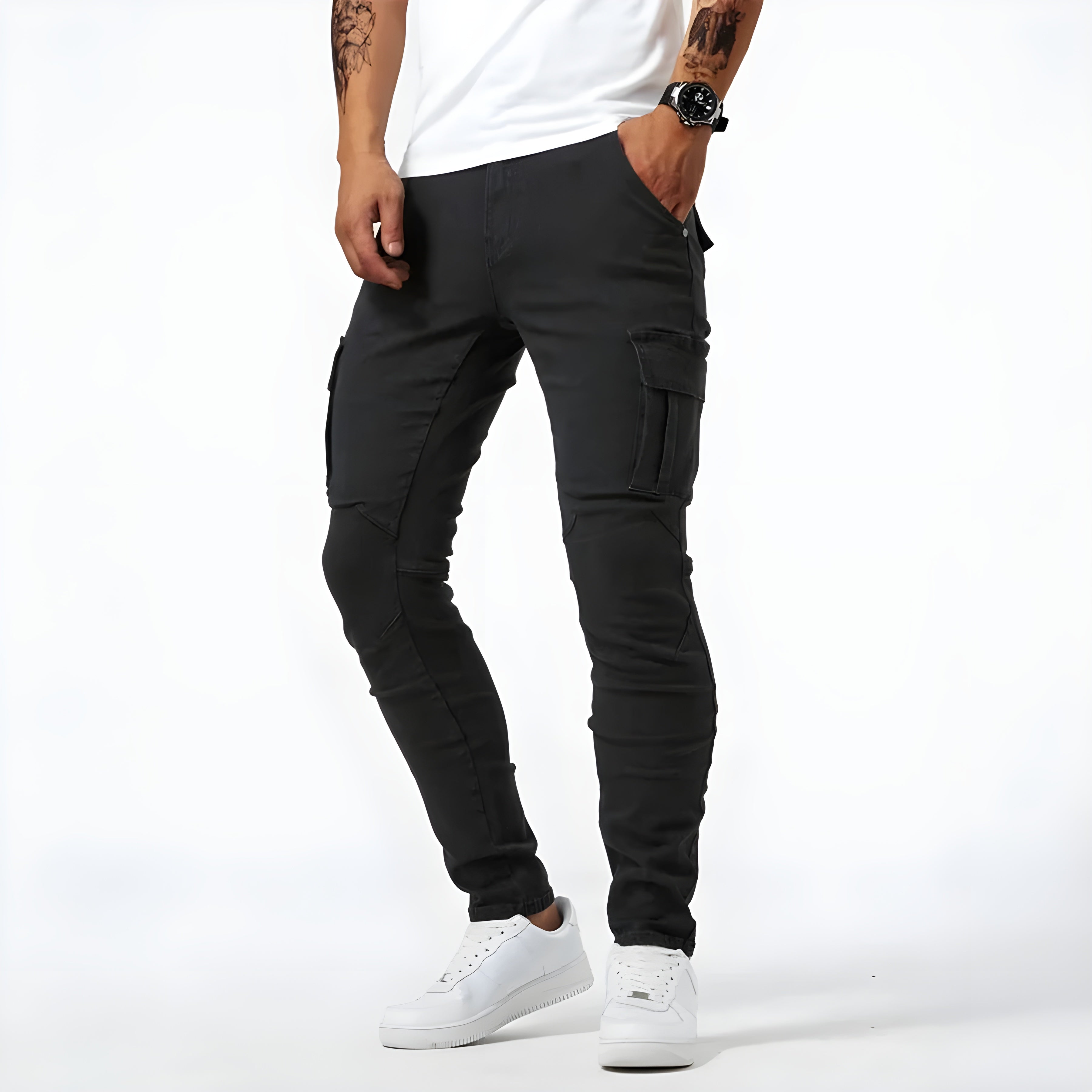 Gautier™ | Pantalon cargo en denim Élastique