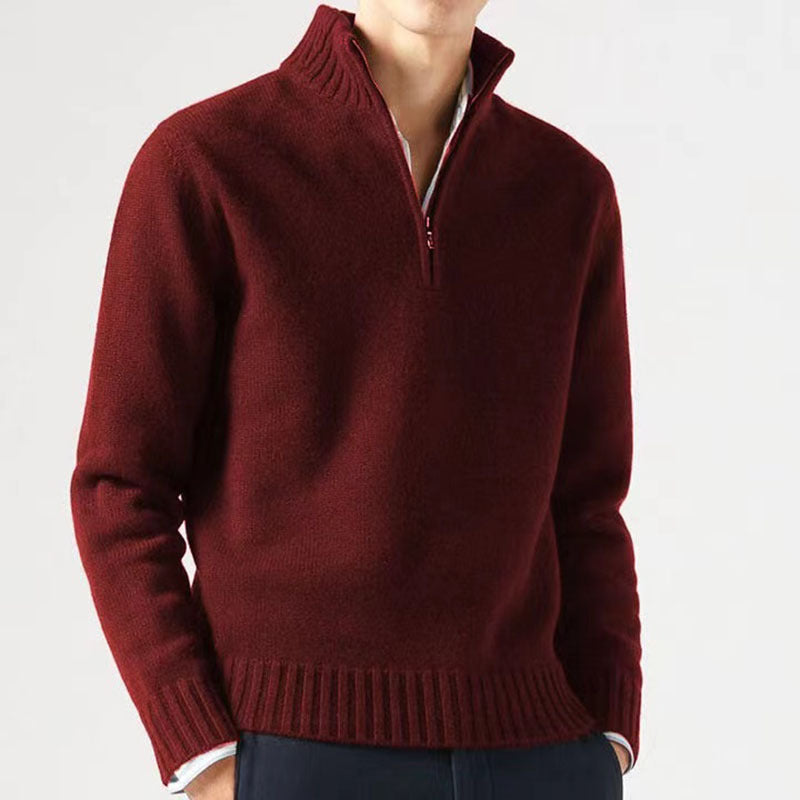 Pull Zippé Demi-Luxe en Tricot Privilège