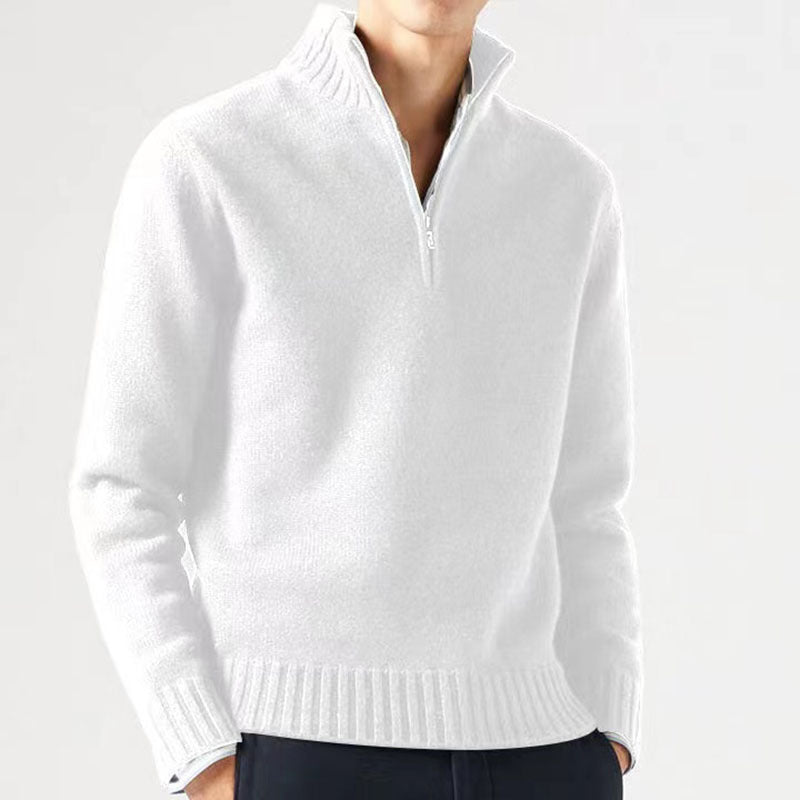 Pull Zippé Demi-Luxe en Tricot Privilège