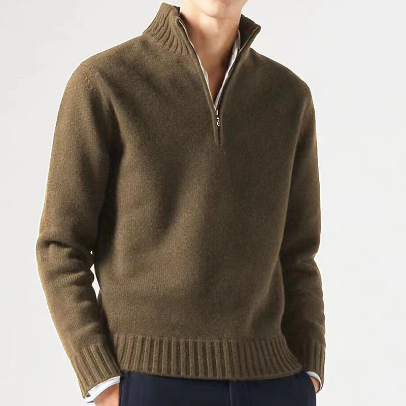 Pull Zippé Demi-Luxe en Tricot Privilège