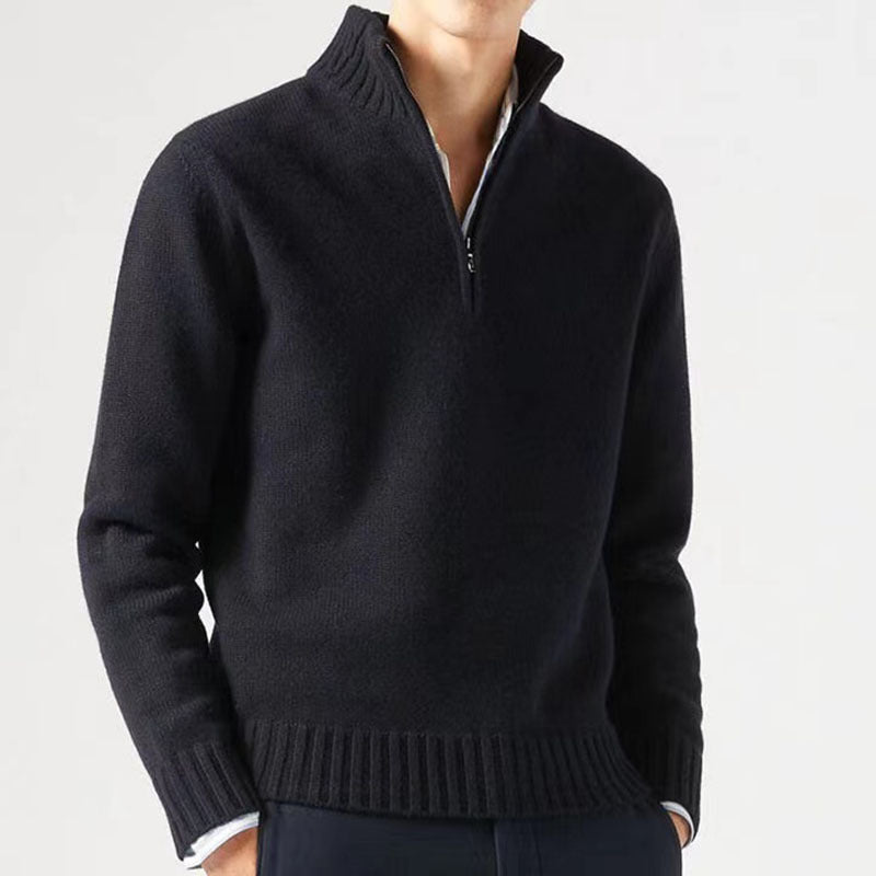 Pull Zippé Demi-Luxe en Tricot Privilège