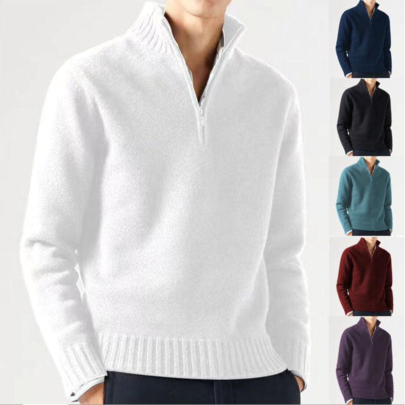 Pull Zippé Demi-Luxe en Tricot Privilège