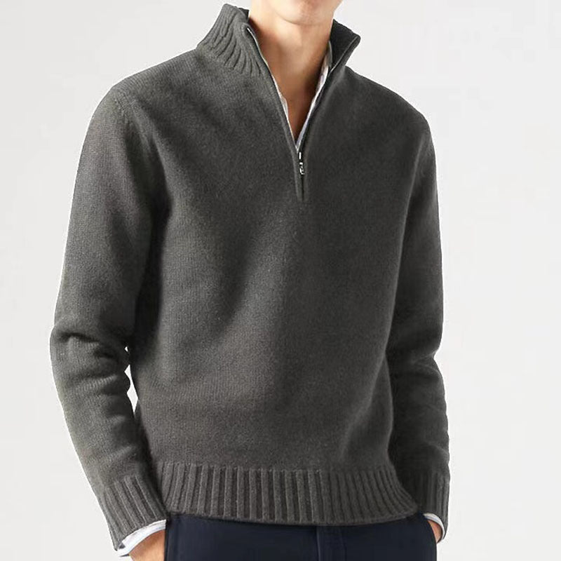 Pull Zippé Demi-Luxe en Tricot Privilège