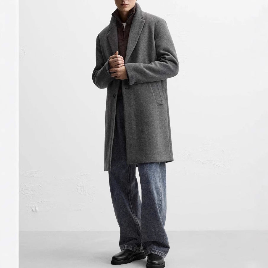 Manteau en laine à chevrons