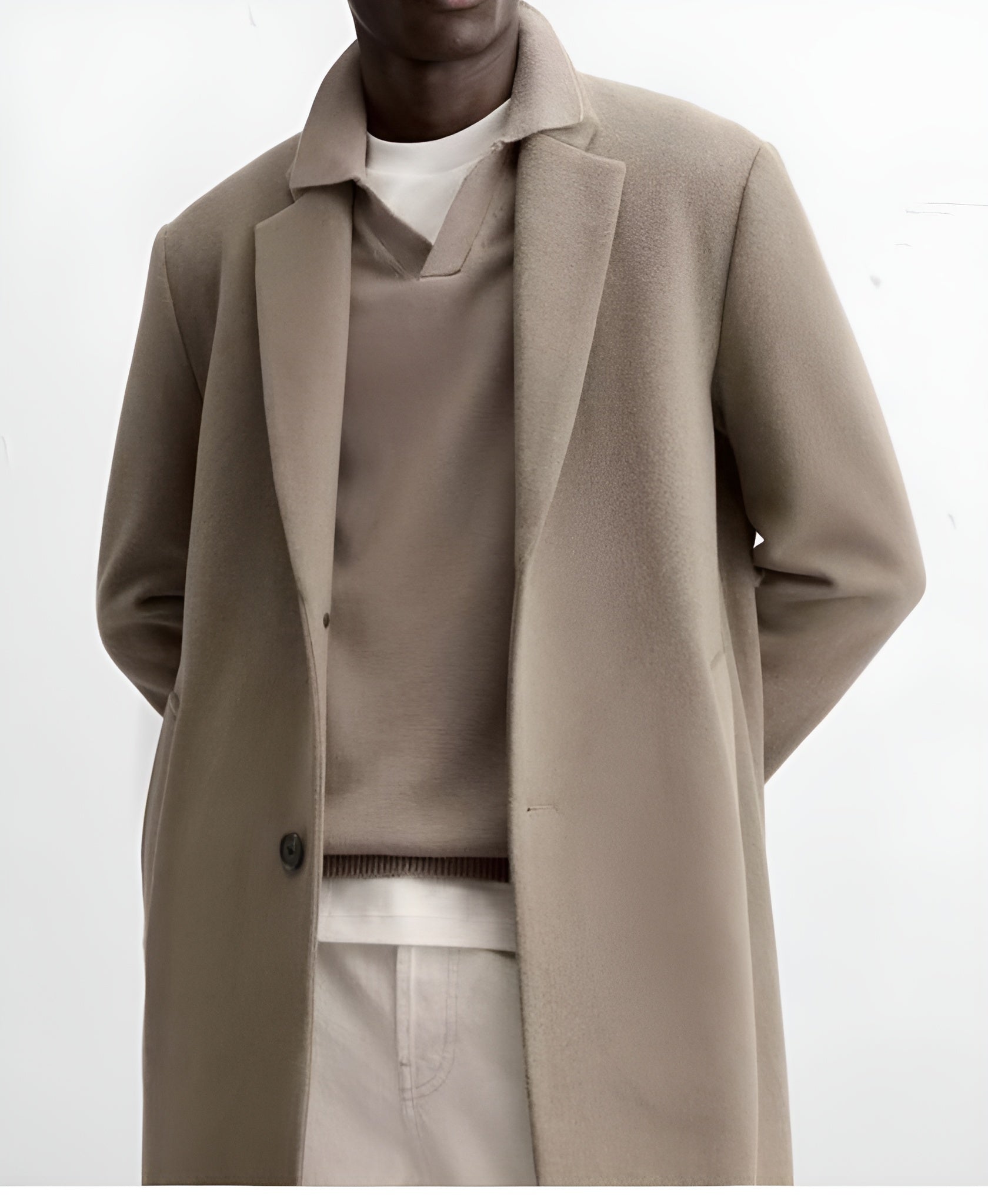 Manteau en laine à chevrons