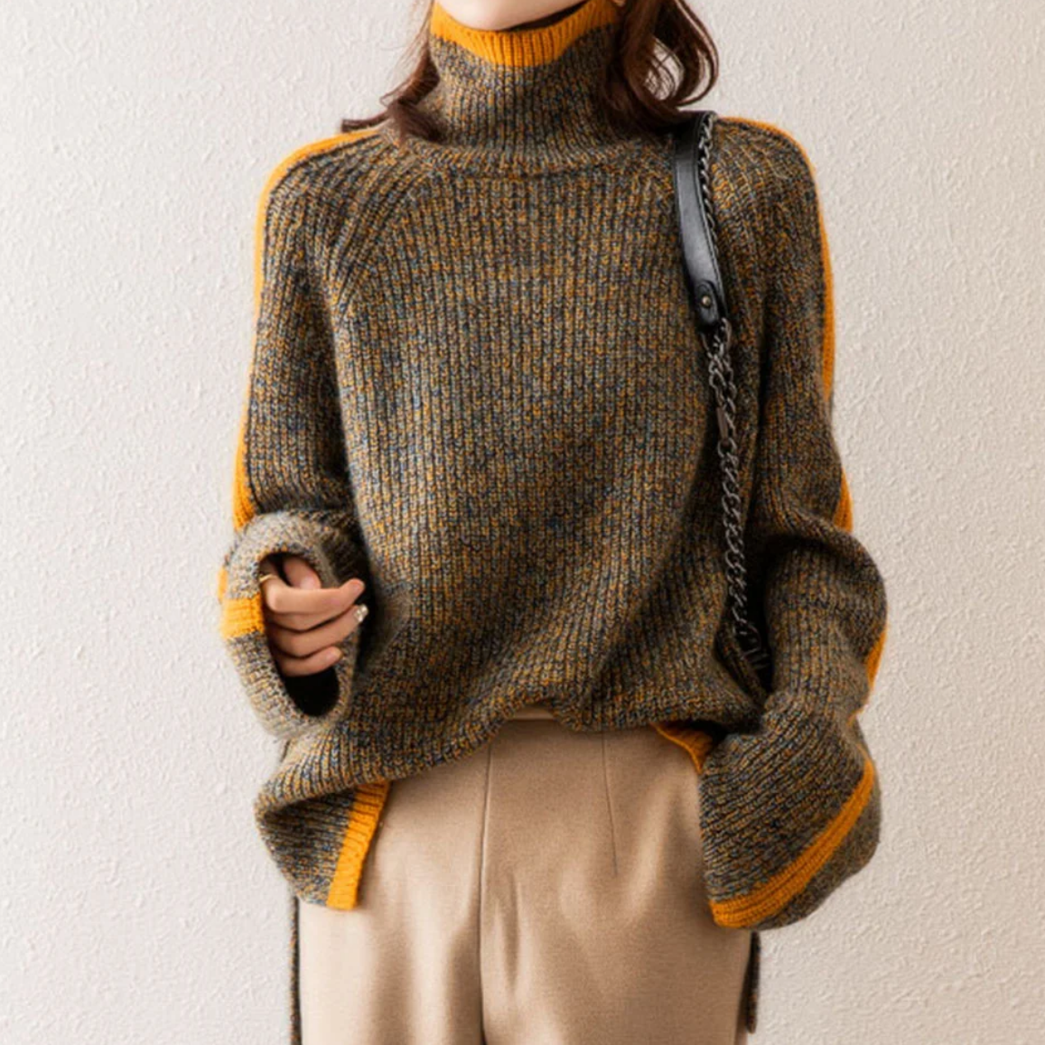 Breseis - Pull à col roulé vintage