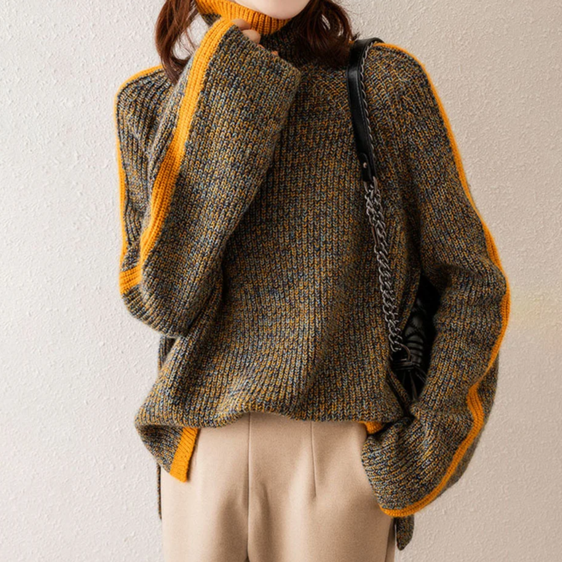Breseis - Pull à col roulé vintage