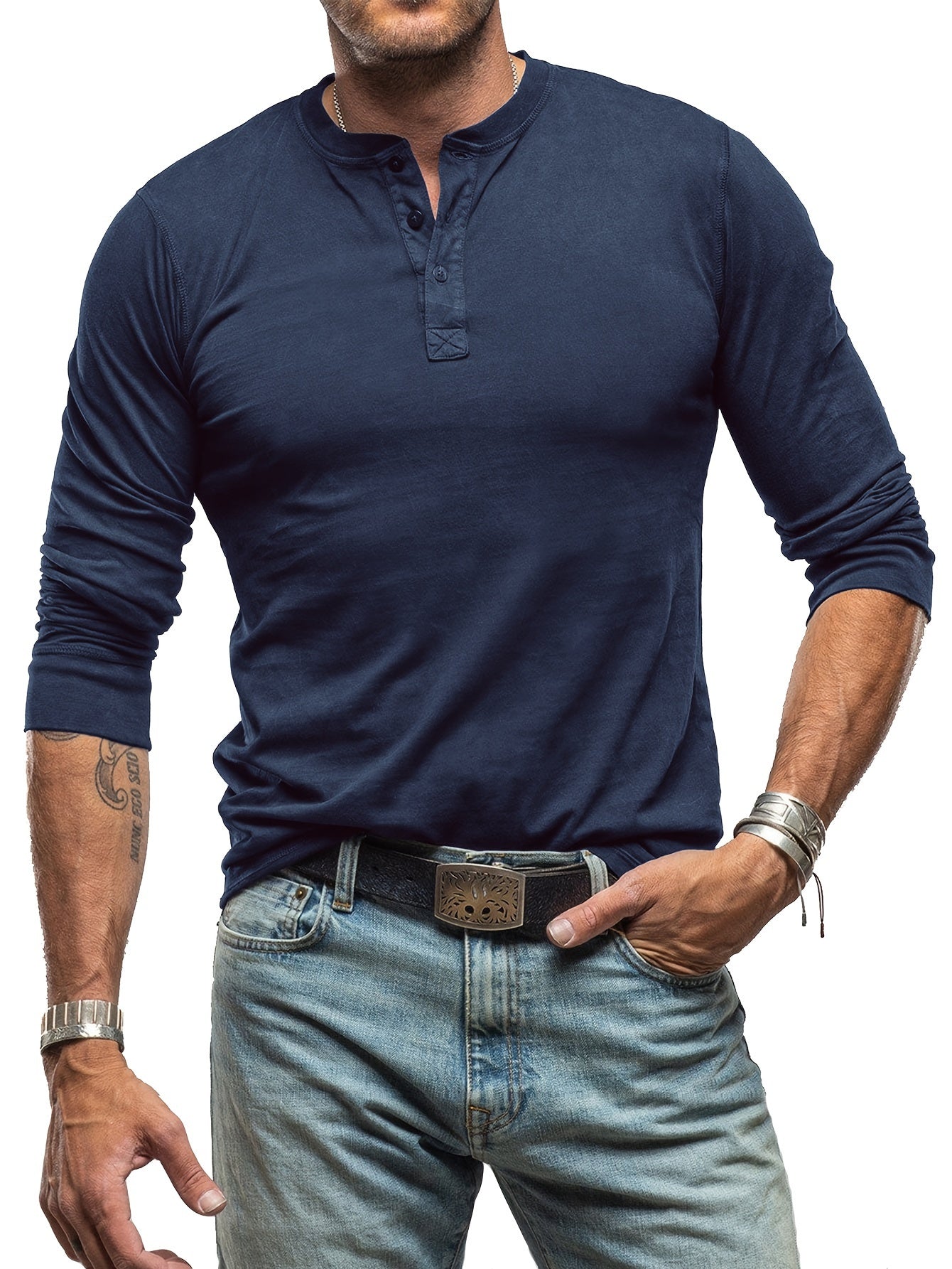 Chemise Henley Coton Homme