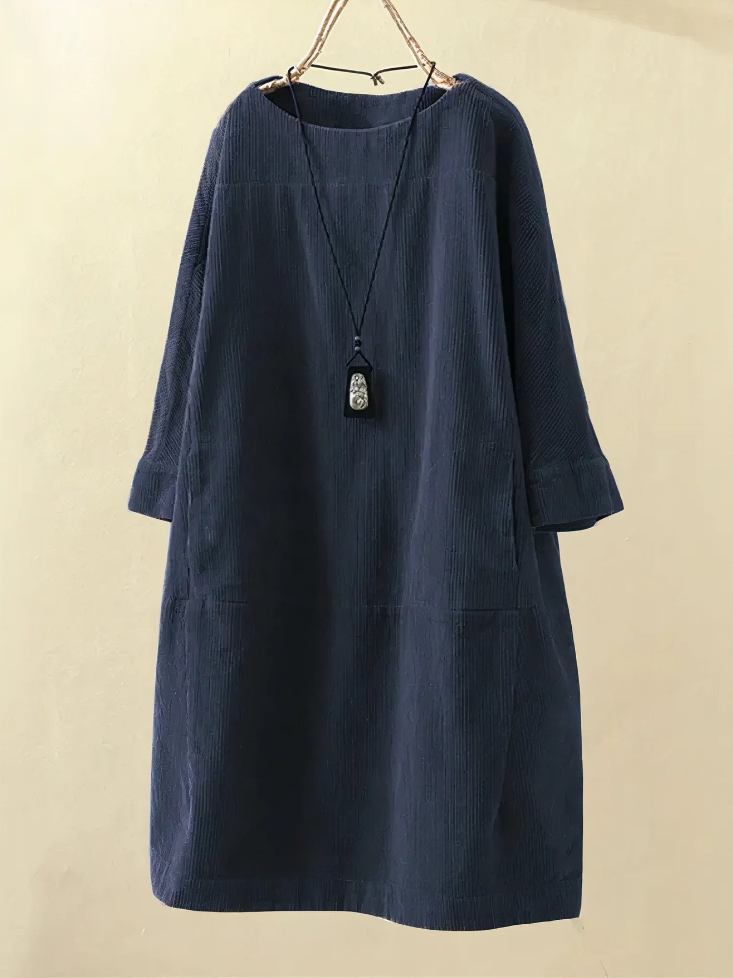 Valery | Robe Midi en Velours Côtelé