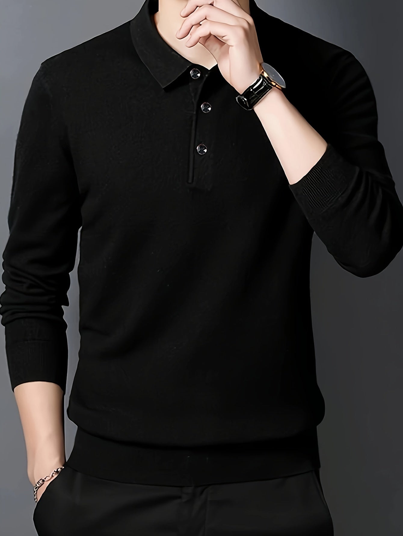 Gautier™ | Chemise Tricotée à Revers Manches Longues